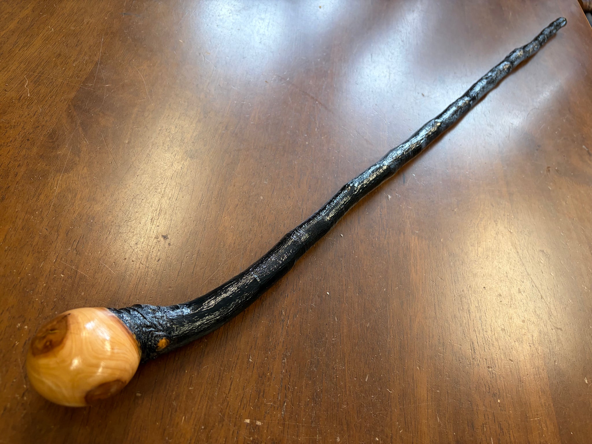 tobacco walking stick Vintage Bundle Of 10 "Blank" (Shopify) Cherry Palm Grip Left Handed walking cane has a length of 36 inches with a steel reinforced suction grip rubber tip # 8 Vintage Tobacco Walking Stick 38"-54"