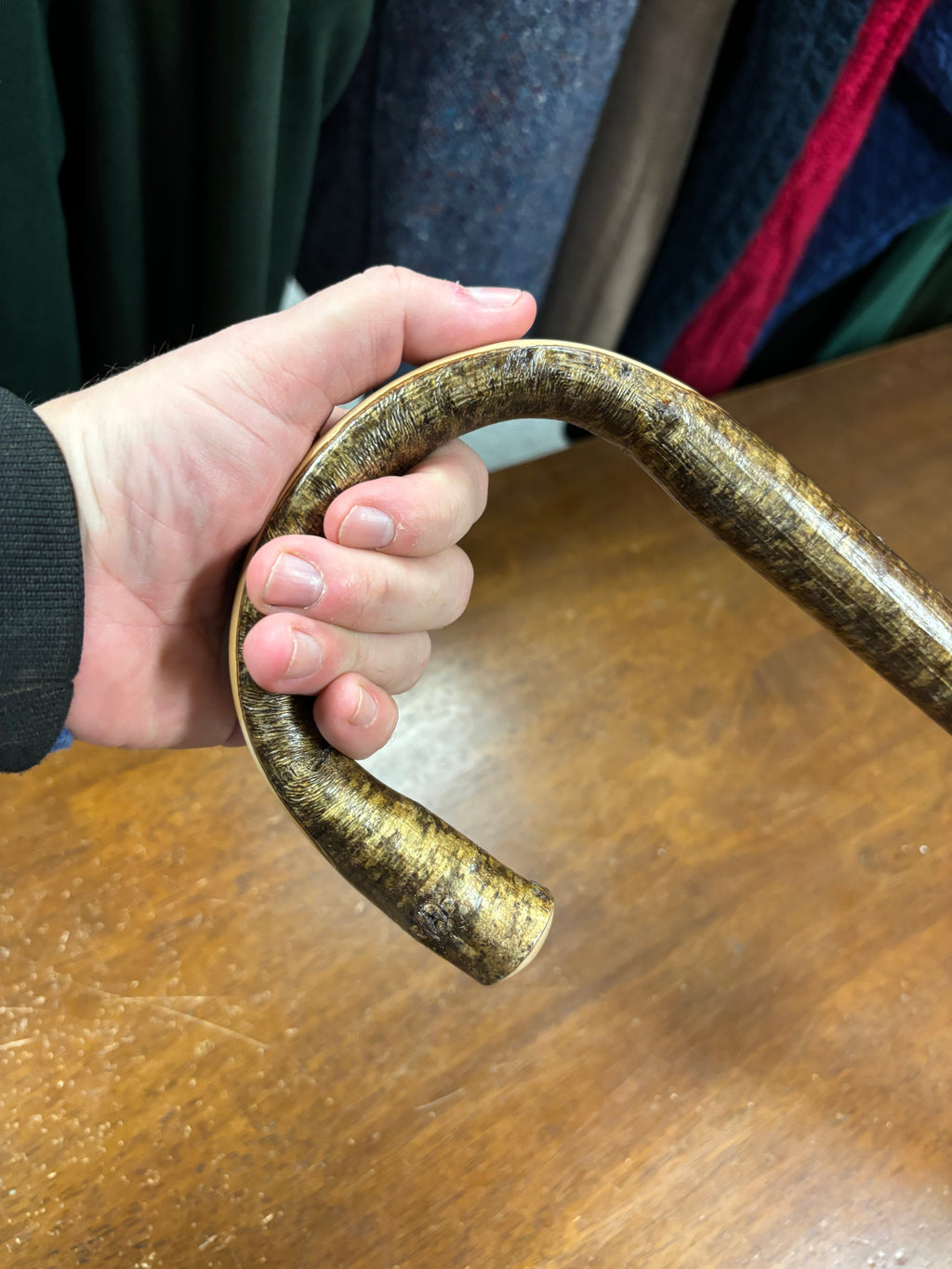 Hazel Walking Stick - 36 1/2 inch - crooked handle